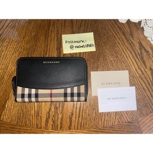 burberry black and vintage check large wallet